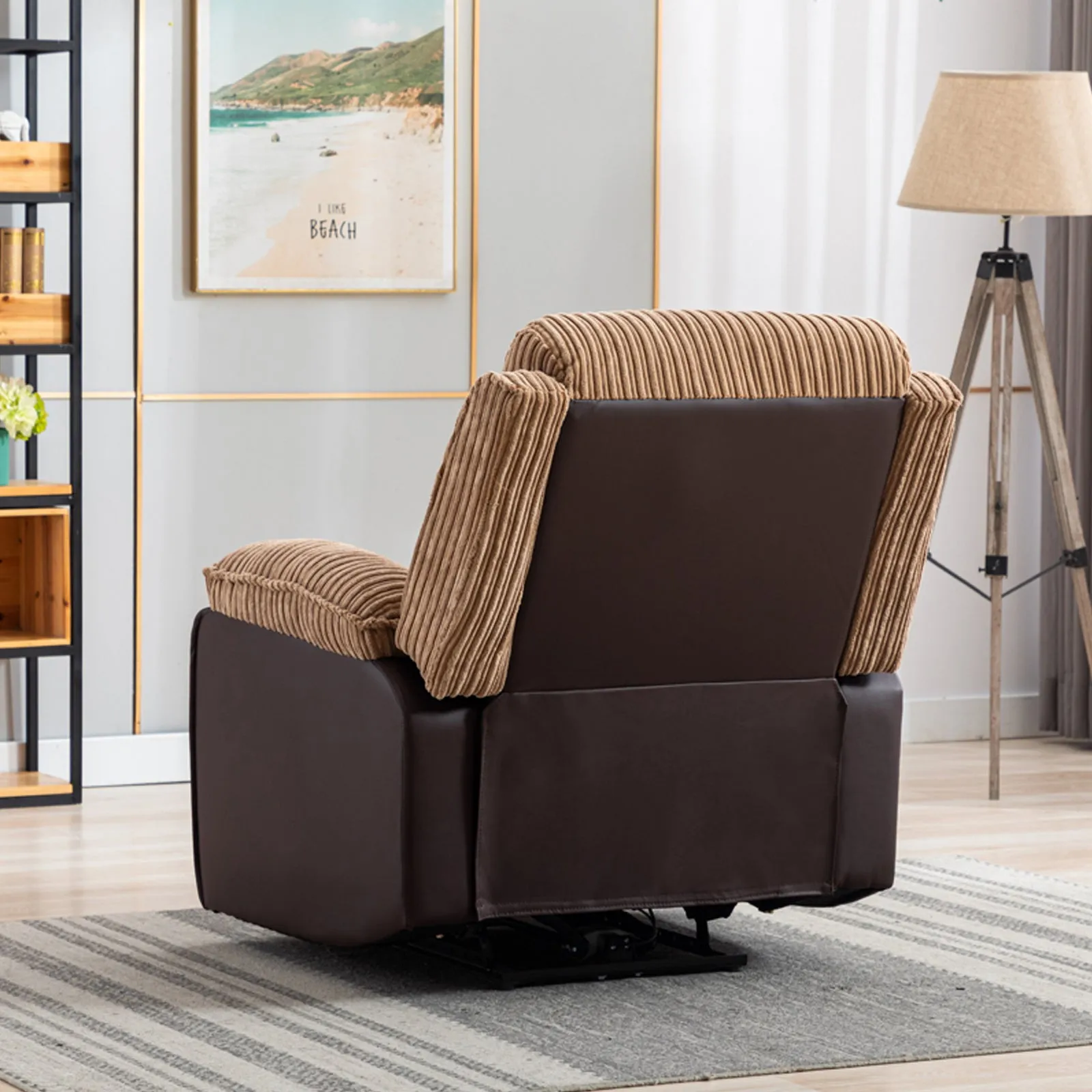 Fabric Upholstered Recliner, Brown