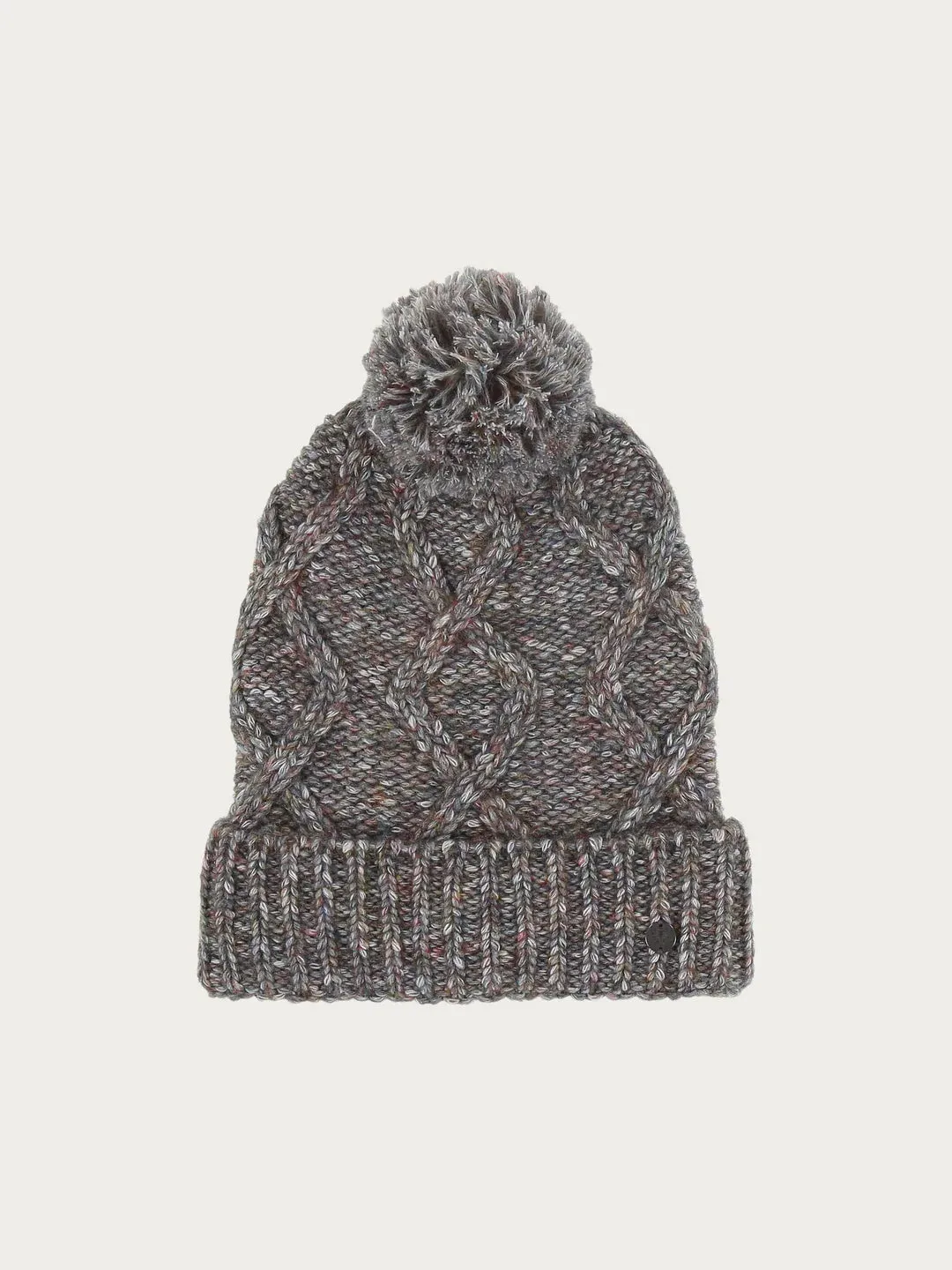 Fraas Mottled Knitted Hat With Cable Pattern