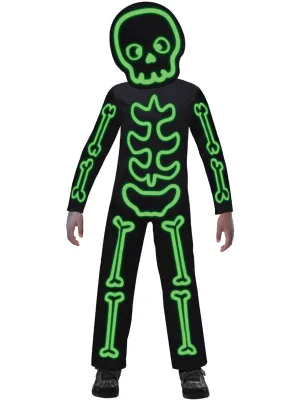 Glow In The Dark Skeleton Boys Halloween Costume