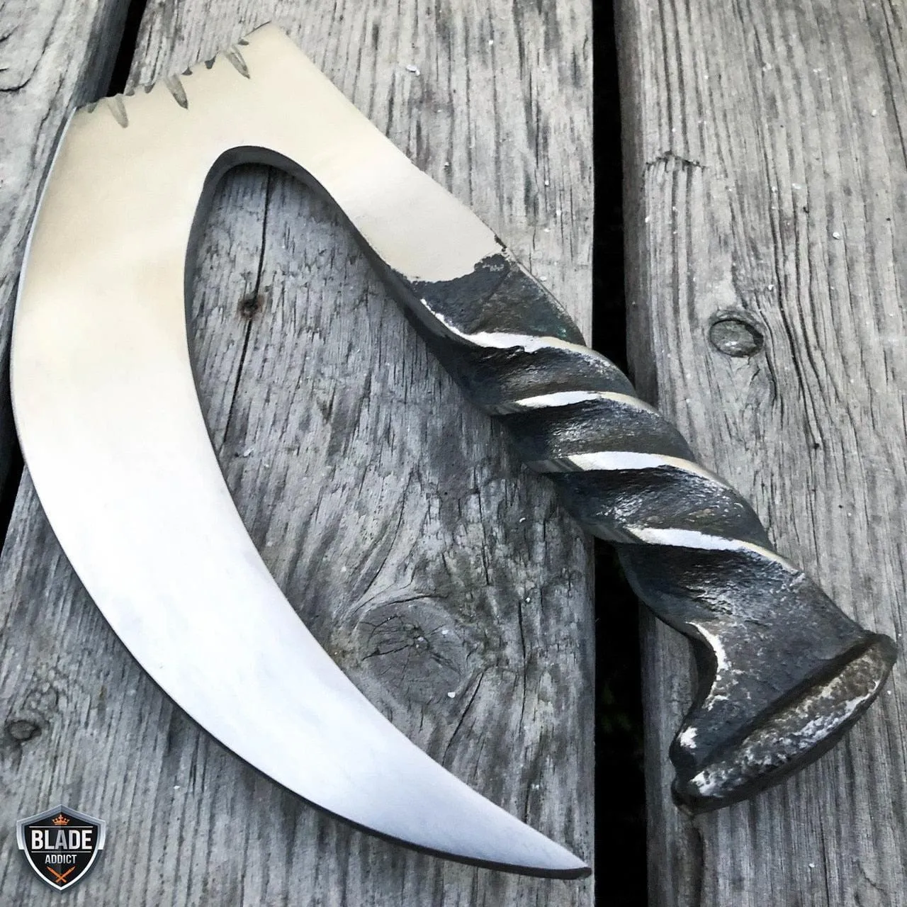 Hand Forged Railroad Spike Carbon Hunting Gut Hook Claw Blade Knife