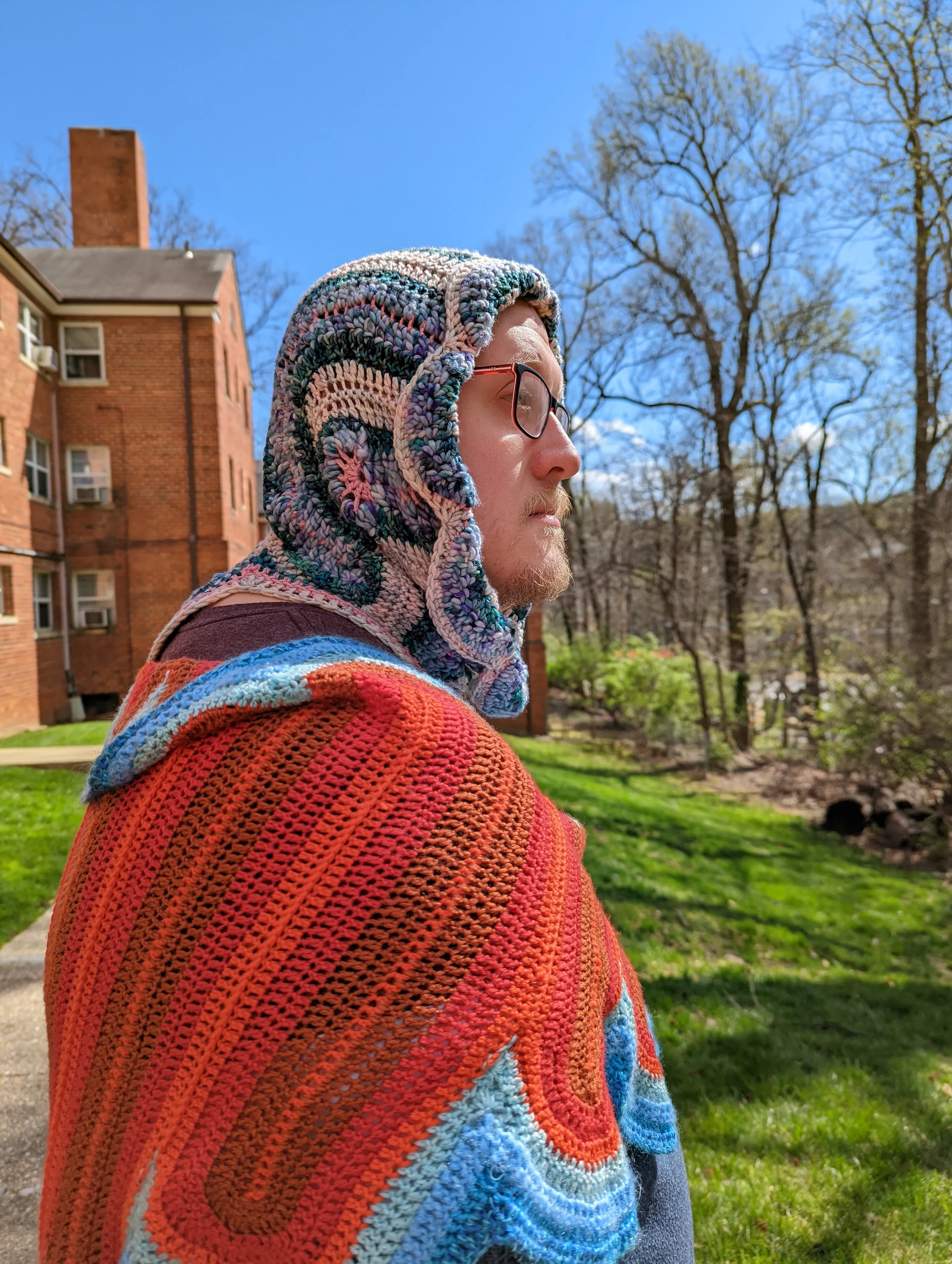 Handmade Daisy Hood: Sea Blue, Forest Green, Soft Pink