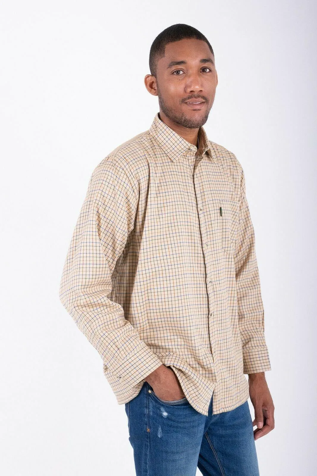 Hazy Blue Mens Long Sleeve Country Check Shirt - Fleece Lined