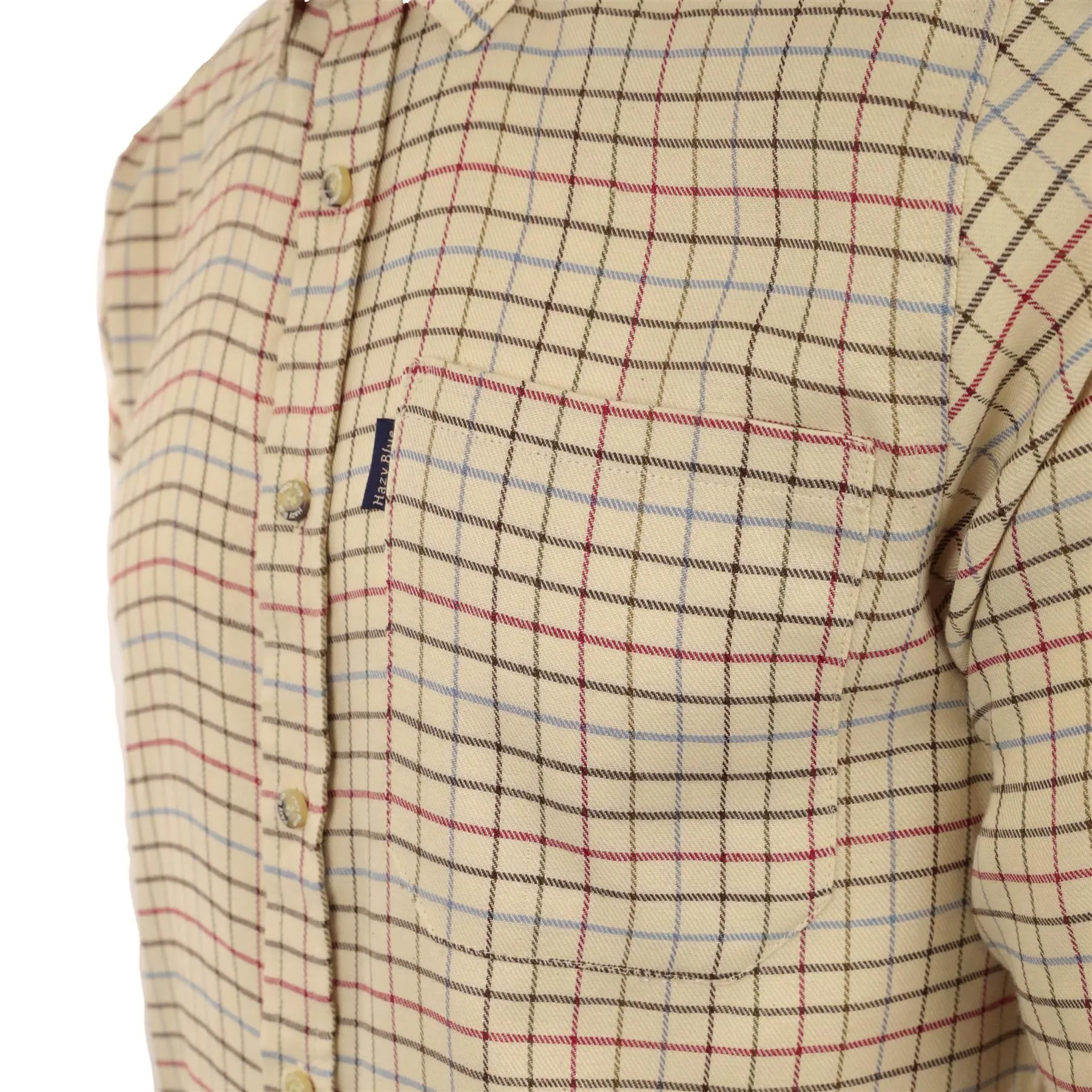 Hazy Blue Mens Long Sleeve Country Check Shirt - Fleece Lined