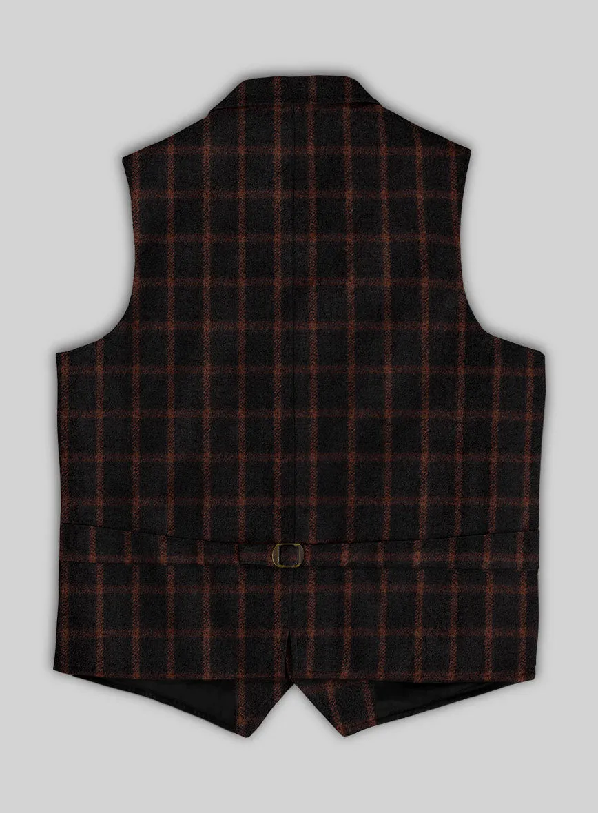 Highlander Heavy Black Check Tweed Hunting Vest