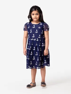 Hoop Hippo Printed Blue Dress