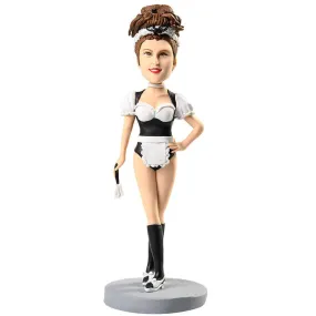 Humorous Short Maid Outfit with Writing Brush Custom Figure Bobblehead