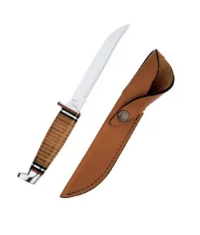 Hunter 5" Clip Blade w Leather Handle