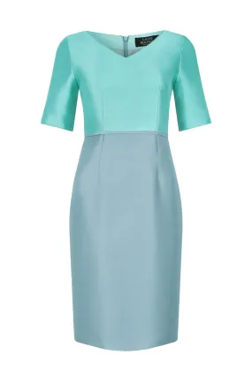 Jade/Ash Sateen Dress - Amelia