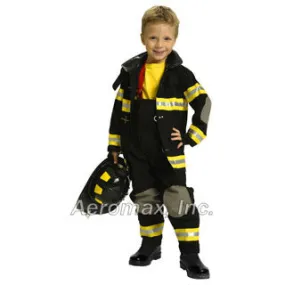 Jr Fire Fighter Outfit w Helmet - BLACK