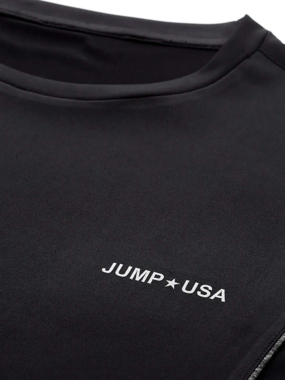 JUMP USA Outdoor Men Black & Dark Anthra Rapid-Dry Solid T-Shirts