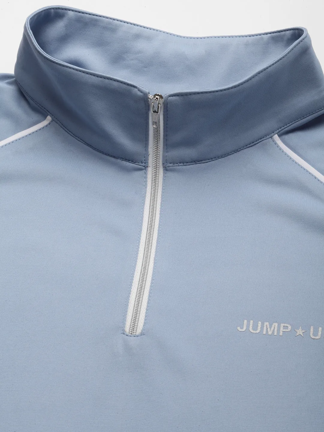 JUMP USA Outdoor Men Cashmere Blue & White Rapid-Dry Solid T-Shirts