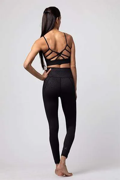 Lana 7/8 Legging - Black Leopard Embossed