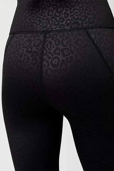 Lana 7/8 Legging - Black Leopard Embossed