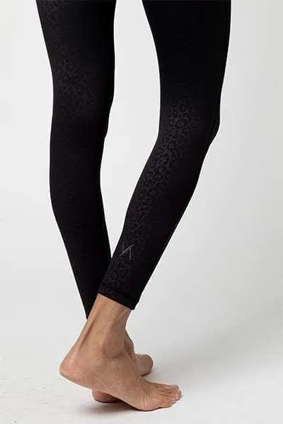 Lana 7/8 Legging - Black Leopard Embossed