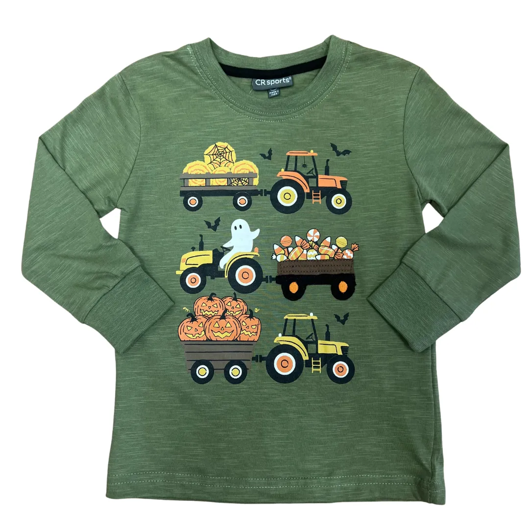 Long Sleeve Halloween Tractor Top