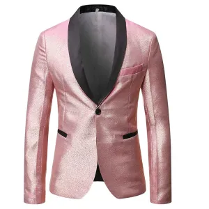 Magic Pink Tuxedo Jacket Luxury Prom Blazer