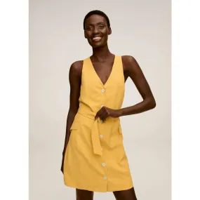 MNG Mustard Wrap short jumpsuit