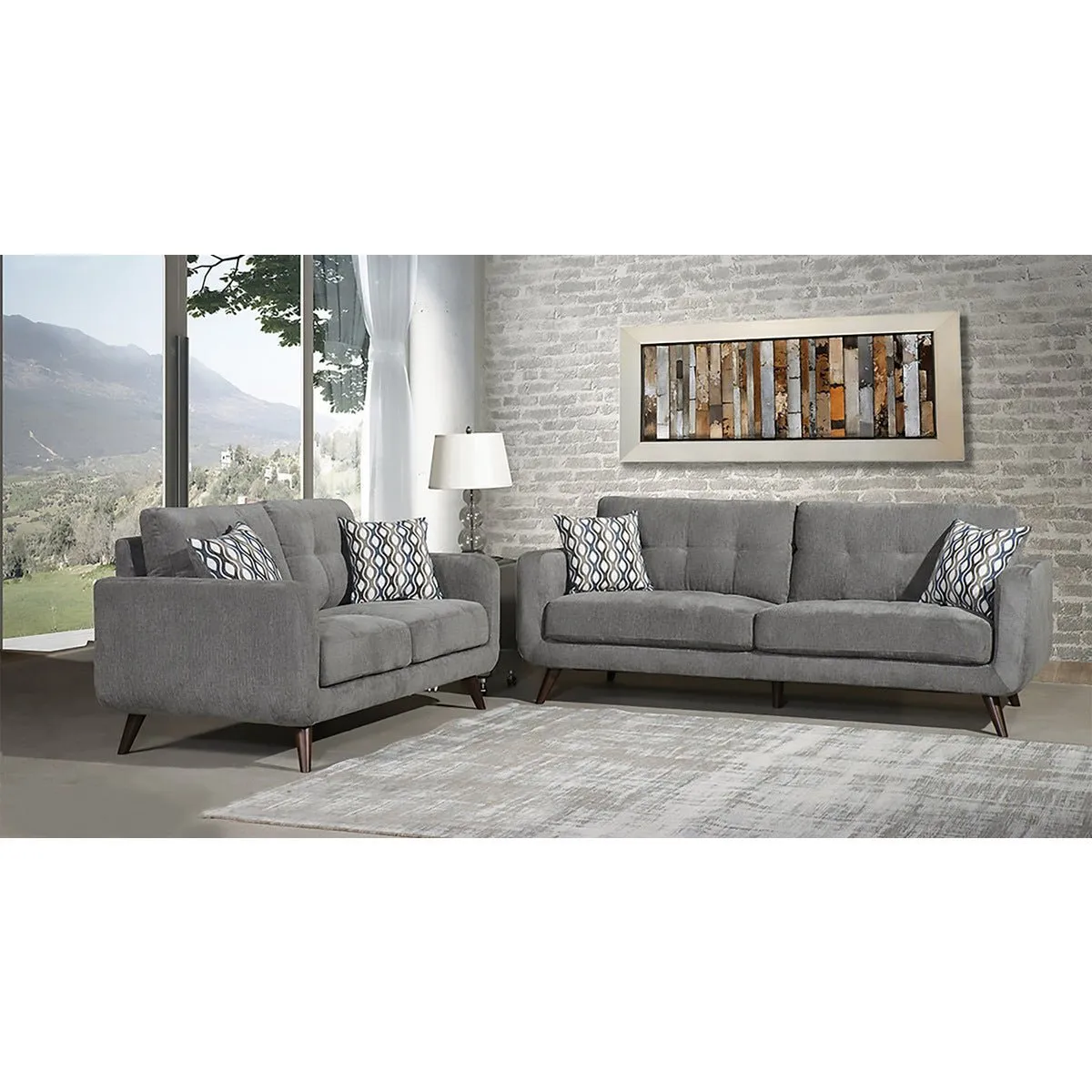 Morrison Collection Sofa in Grey Fabric