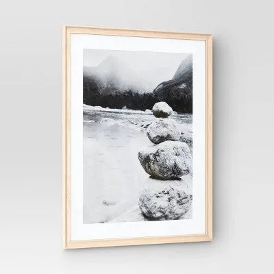 New - 22" x 28" Matted to 18" x 24" Wedge Poster Frame Natural - Threshold