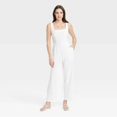 New - A New Day Women's Maxi Jumpsuit Straight Sleeveless Stretchy Jumpsuit