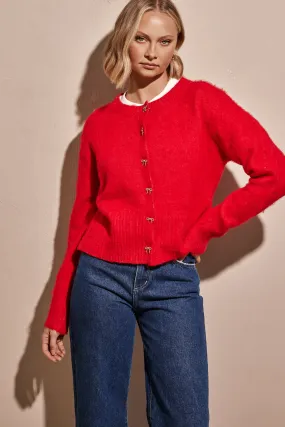 Nori Fluffy Knit Top (Red)