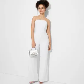 Open Box - Women's Wide Leg Tube Jumpsuit - Wild Fable White S