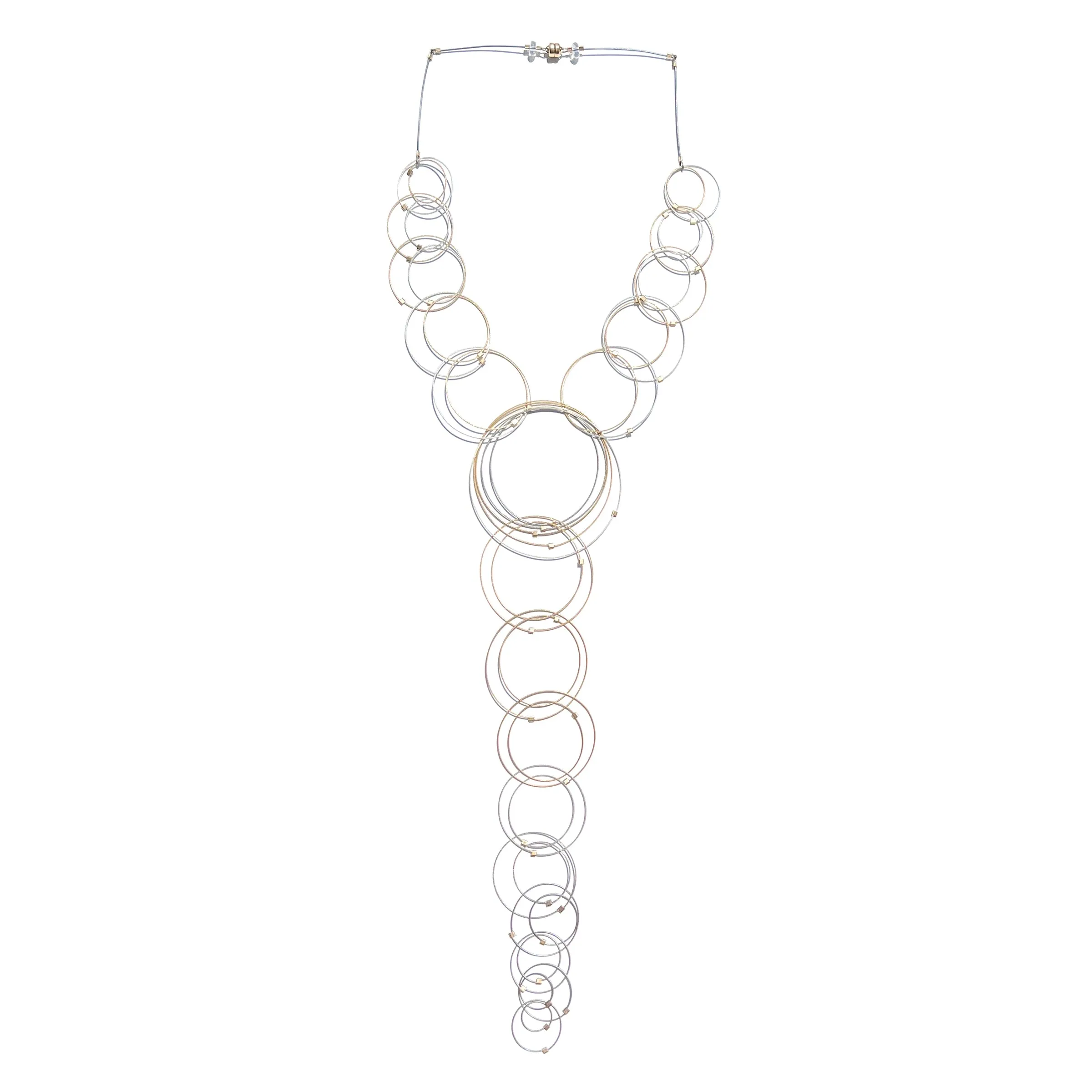 Orbiting Circle Lariat Necklace