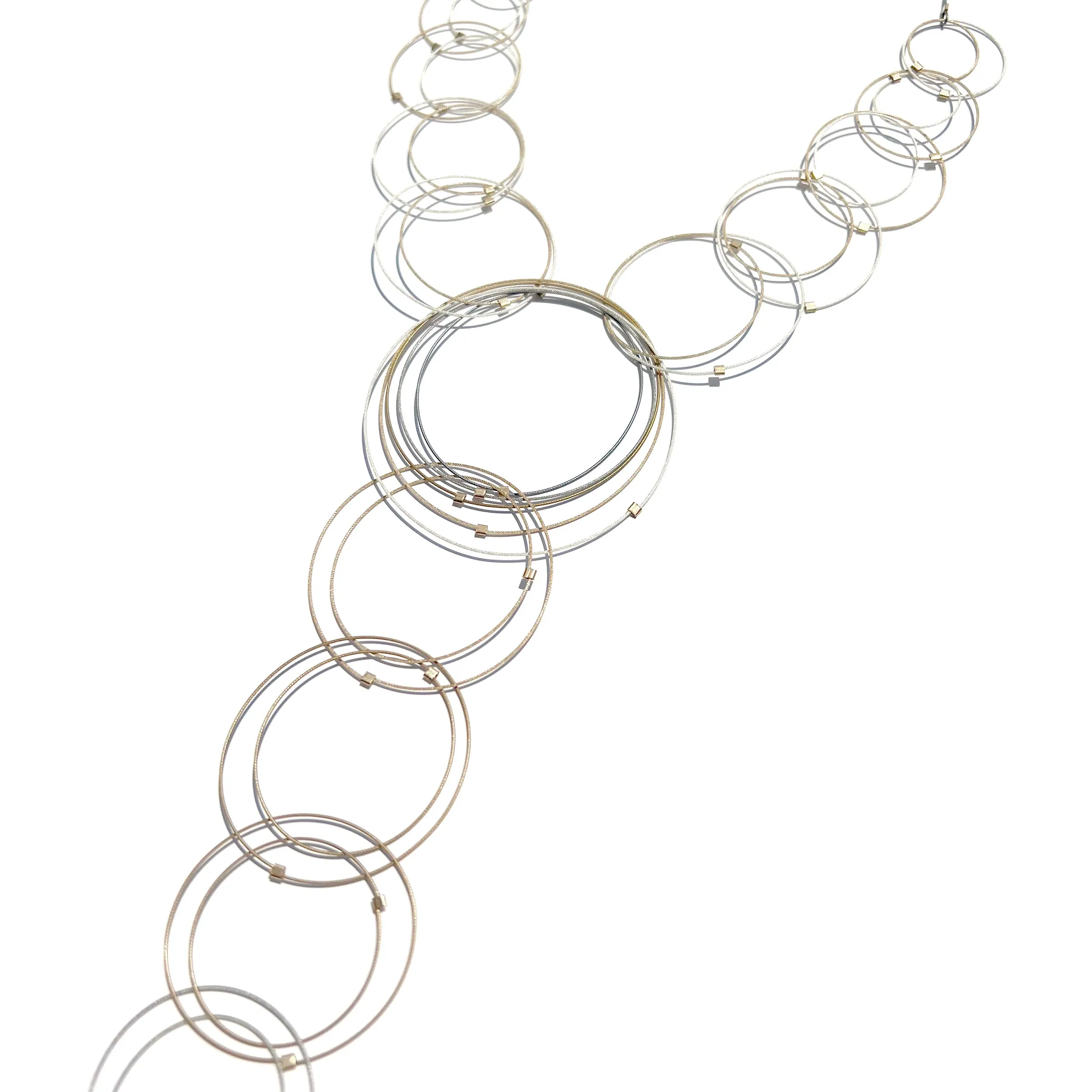 Orbiting Circle Lariat Necklace