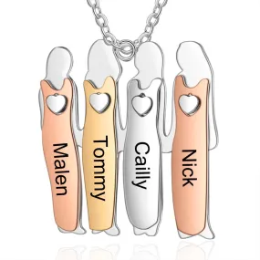 Personalized 925 Sterling Silver Four Sisters Necklace Sibling Fashion Gift Jewelry For Friends & Family