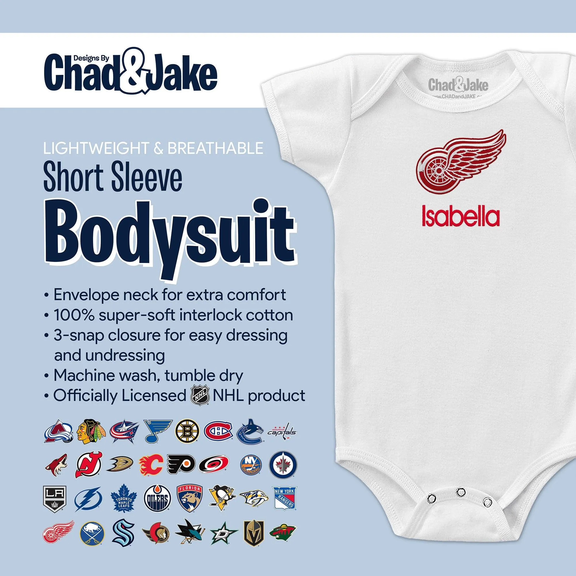 Personalized Detroit Red Wings Bodysuit