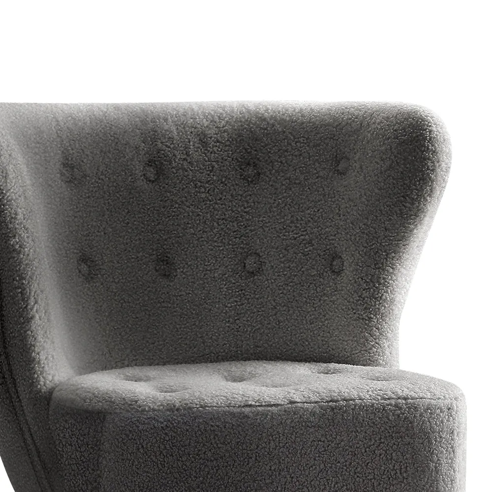 Premium Sherpa Fabric Accent Armchair with High-Back Artiss