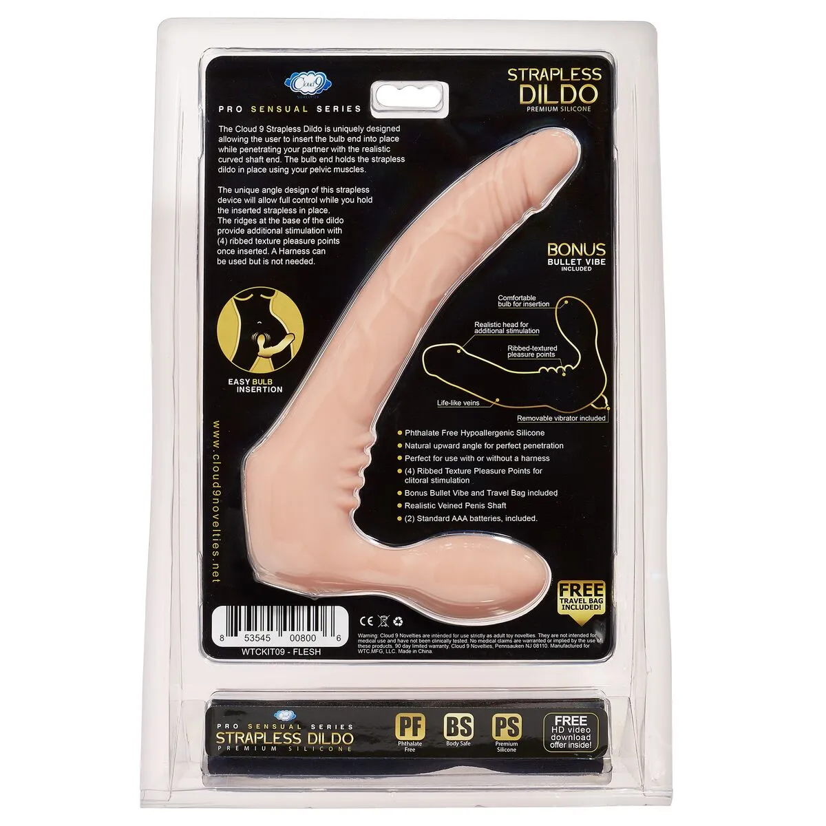 Premium Strapless Dildo Kit (Flesh)