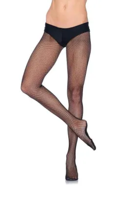 Professional Fishnet Tights with Nylon/Cotton Sole, No-Roll Waist Band - X-Long