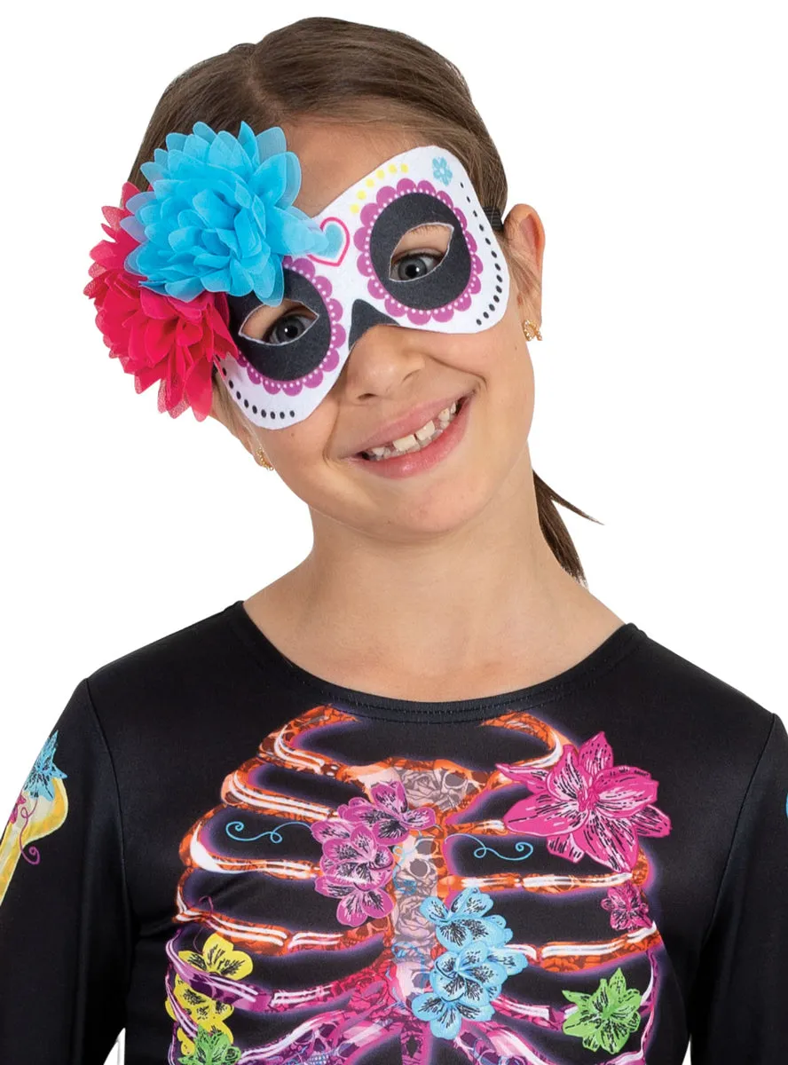 Rainbow Neon Skeleton Girls Halloween Costume