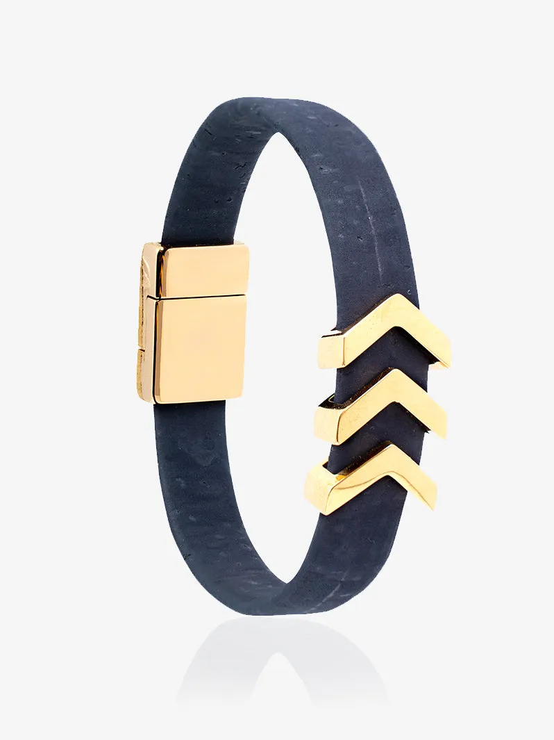 Rise Mens Bracelet in Navy Blue and Gold