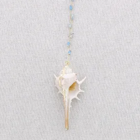 Seashell & Stone Long Pendant Necklace