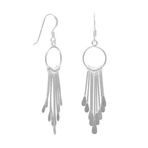 Silver Bar Earrings on French Wire