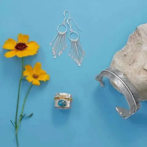 Silver Bar Earrings on French Wire