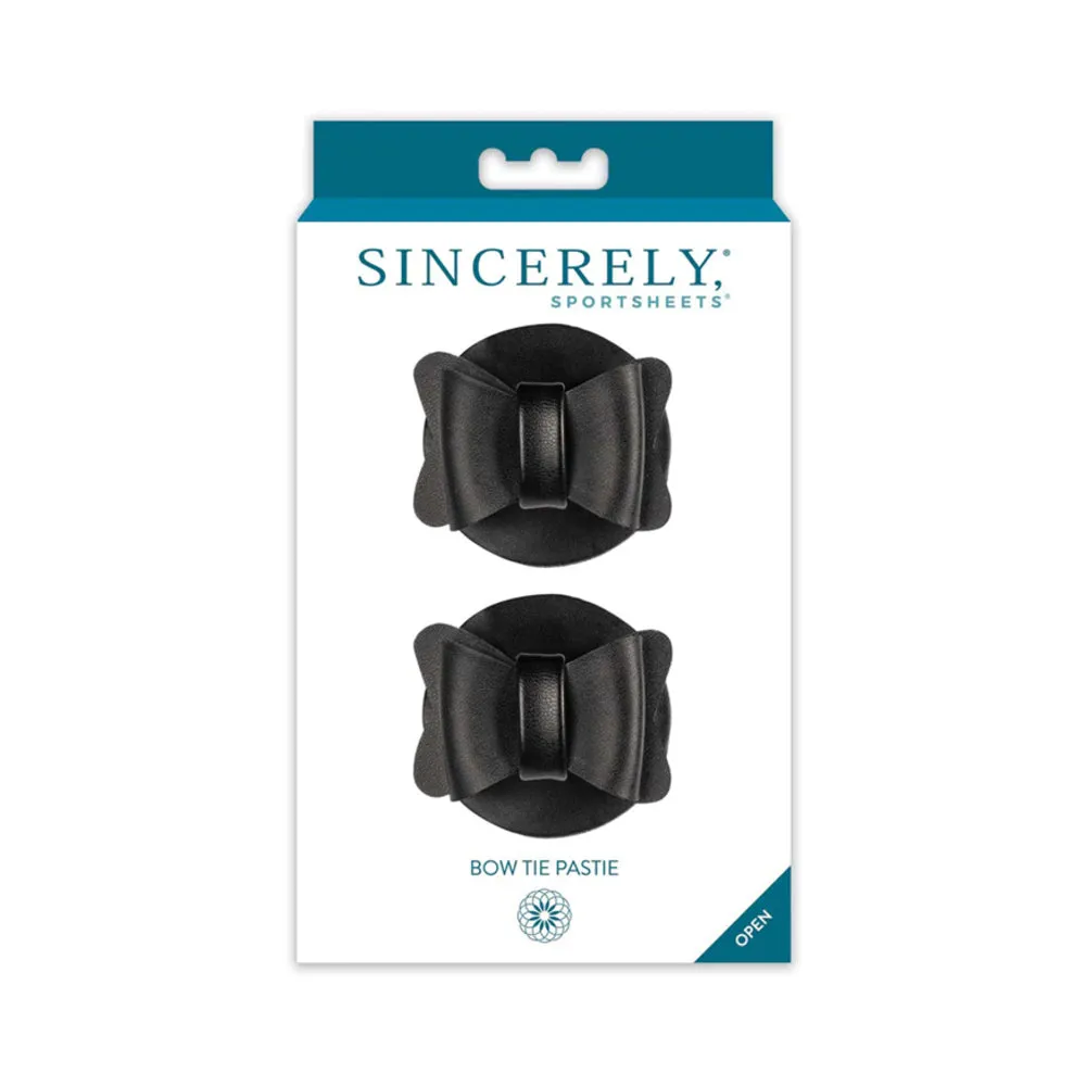 Sincerely, Sportsheets Bow Tie Pasties Black