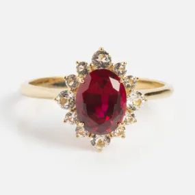 Solid Gold 2024 July Capsule Vintage Inspired Ruby Statement Ring