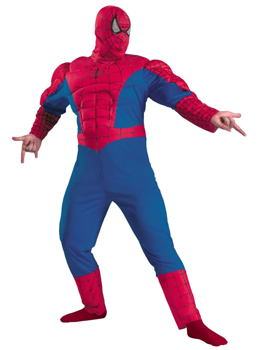 Spiderman Mens Plus Size Muscle Chest Costume