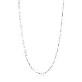 Sterling Silver 45cm Ball Long Curb Necklace