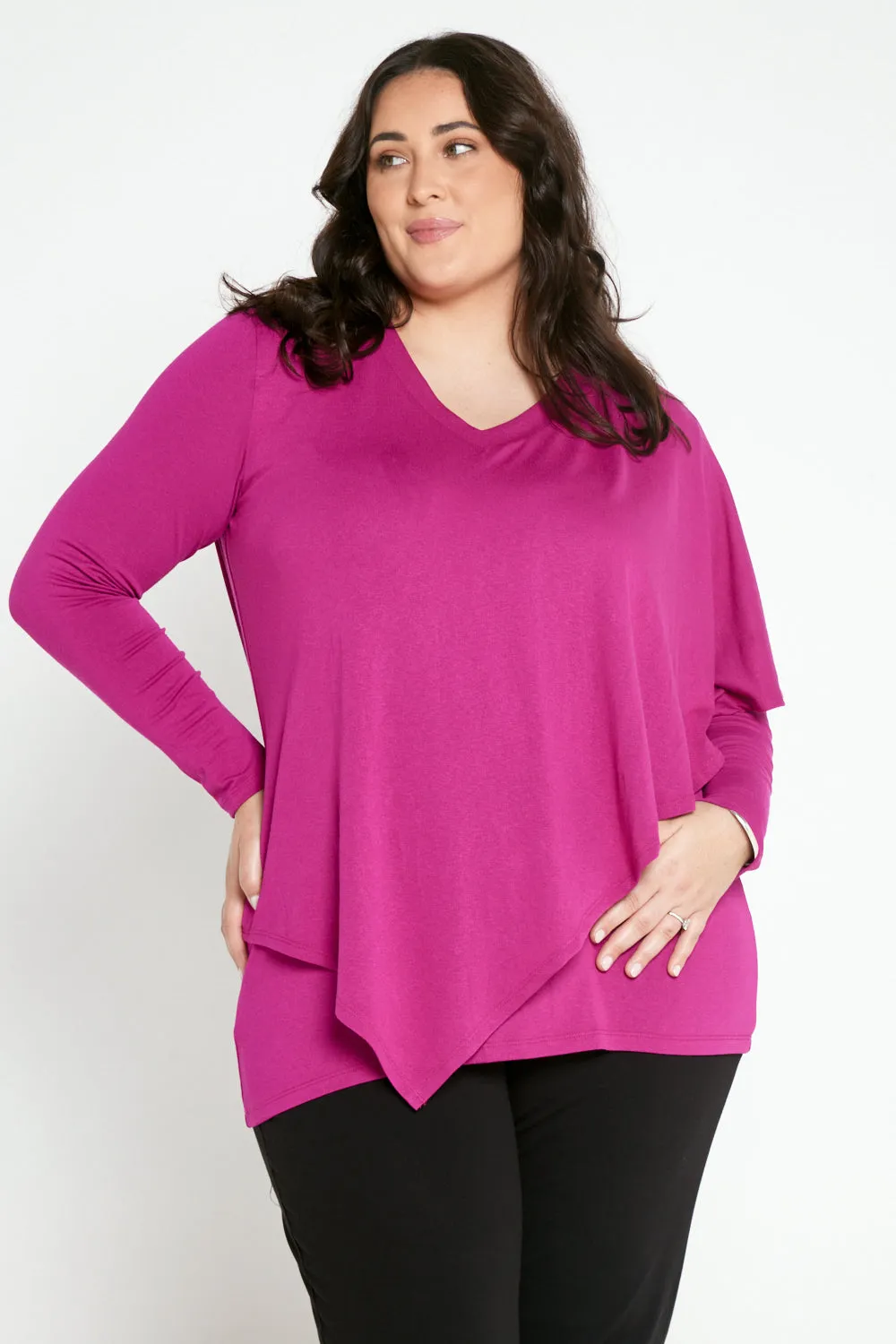 Tahiya Cape Top - Magenta