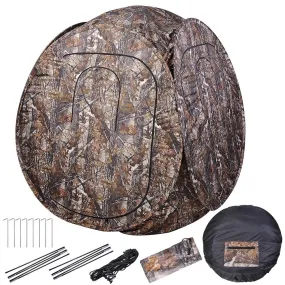 TheLAShop 2-Person Pop Up Hunting Blind Tent Camo w/ Carrying Bag