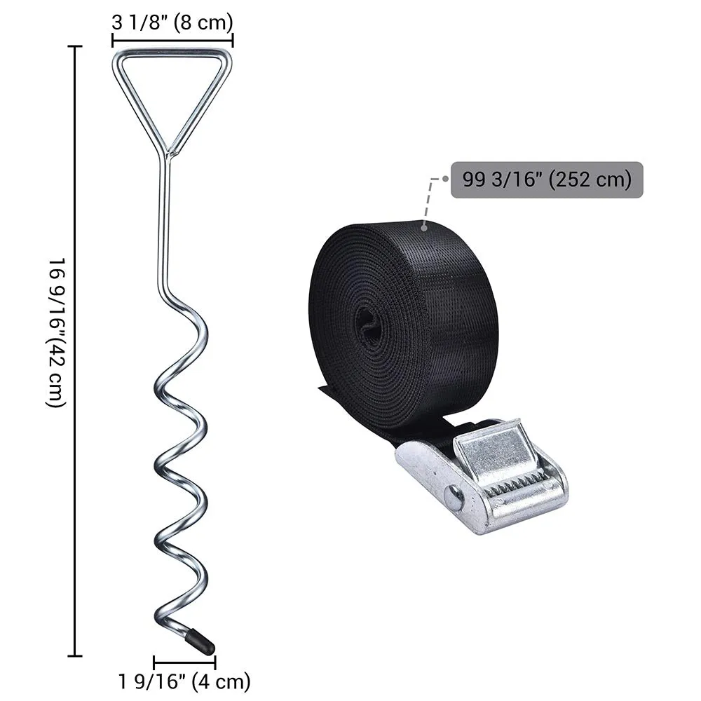 TheLAShop Ground Anchors with Tie Downs Trampoline Swing 13 in. Deep