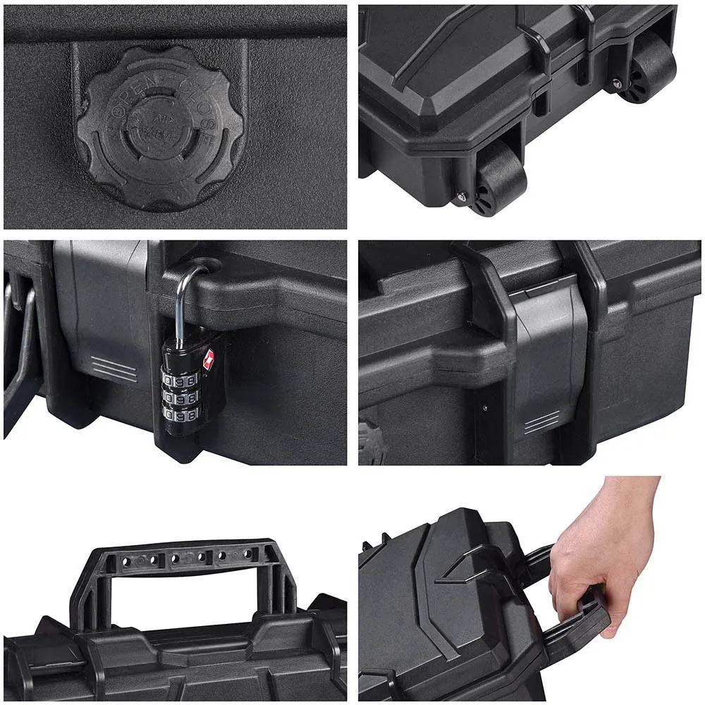 TheLAShop Locking Rifle Case TSA Padlocks with Wheels IP67 40x14x7"