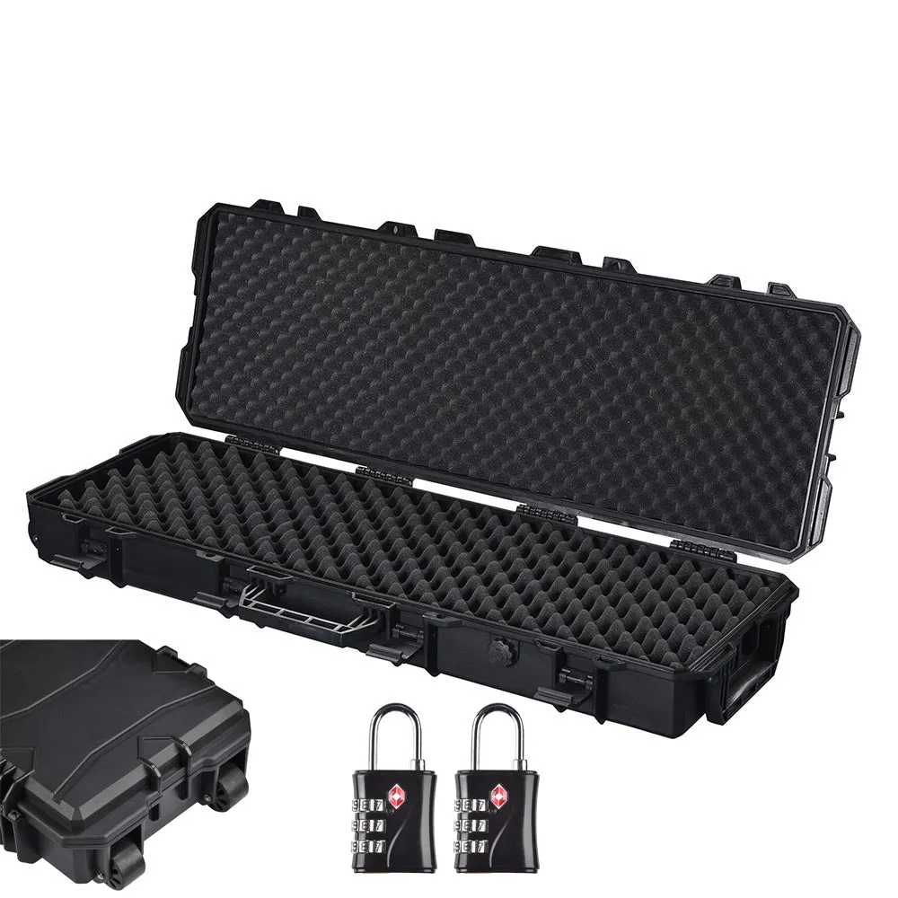 TheLAShop Locking Rifle Case TSA Padlocks with Wheels IP67 40x14x7"