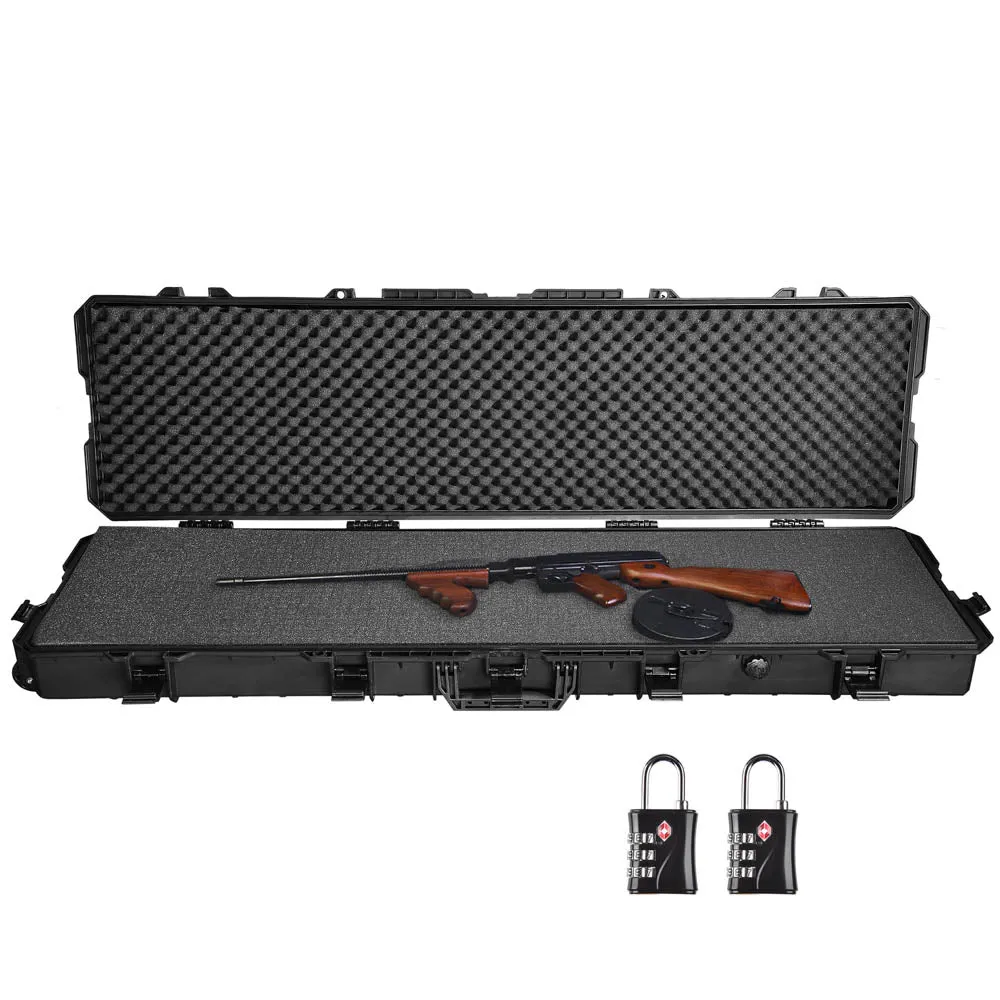 TheLAShop Locking Rifle Case TSA Padlocks with Wheels IP67 53x16x6