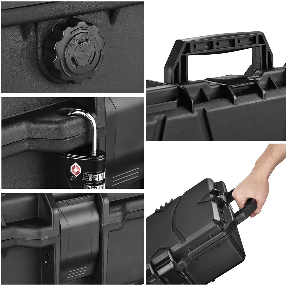 TheLAShop Locking Rifle Case TSA Padlocks with Wheels IP67 53x16x6