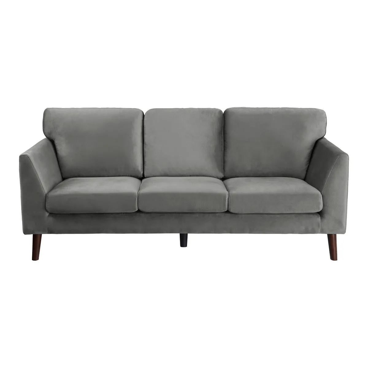 Tolley Collection Grey Velvet Fabric Sofa